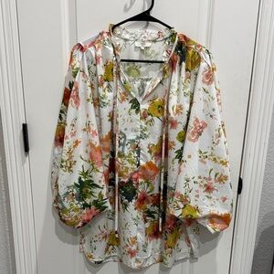 Entro Ivory Floral Print Blouse